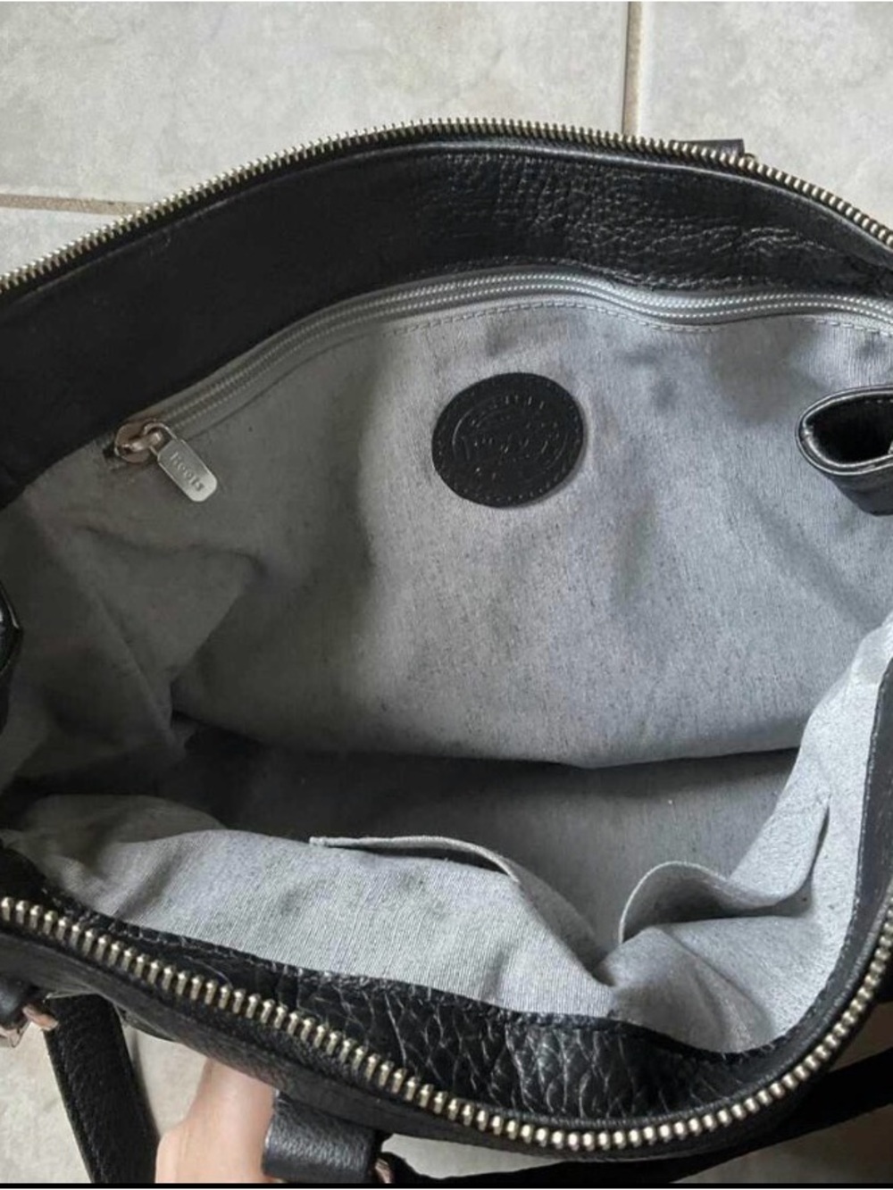 Roots Black Leather Satchel with Dual Straps - Picture 2 of 2
